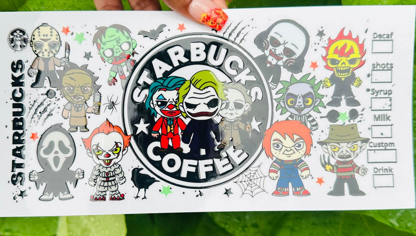Horror Coffee 16 OZ UV DTF Wrap
