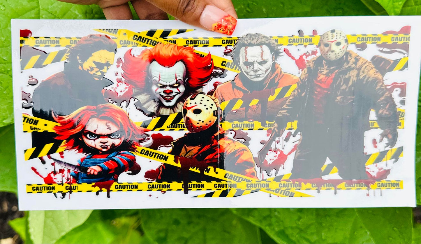 Scary Caution 16 OZ UV DTF Wrap