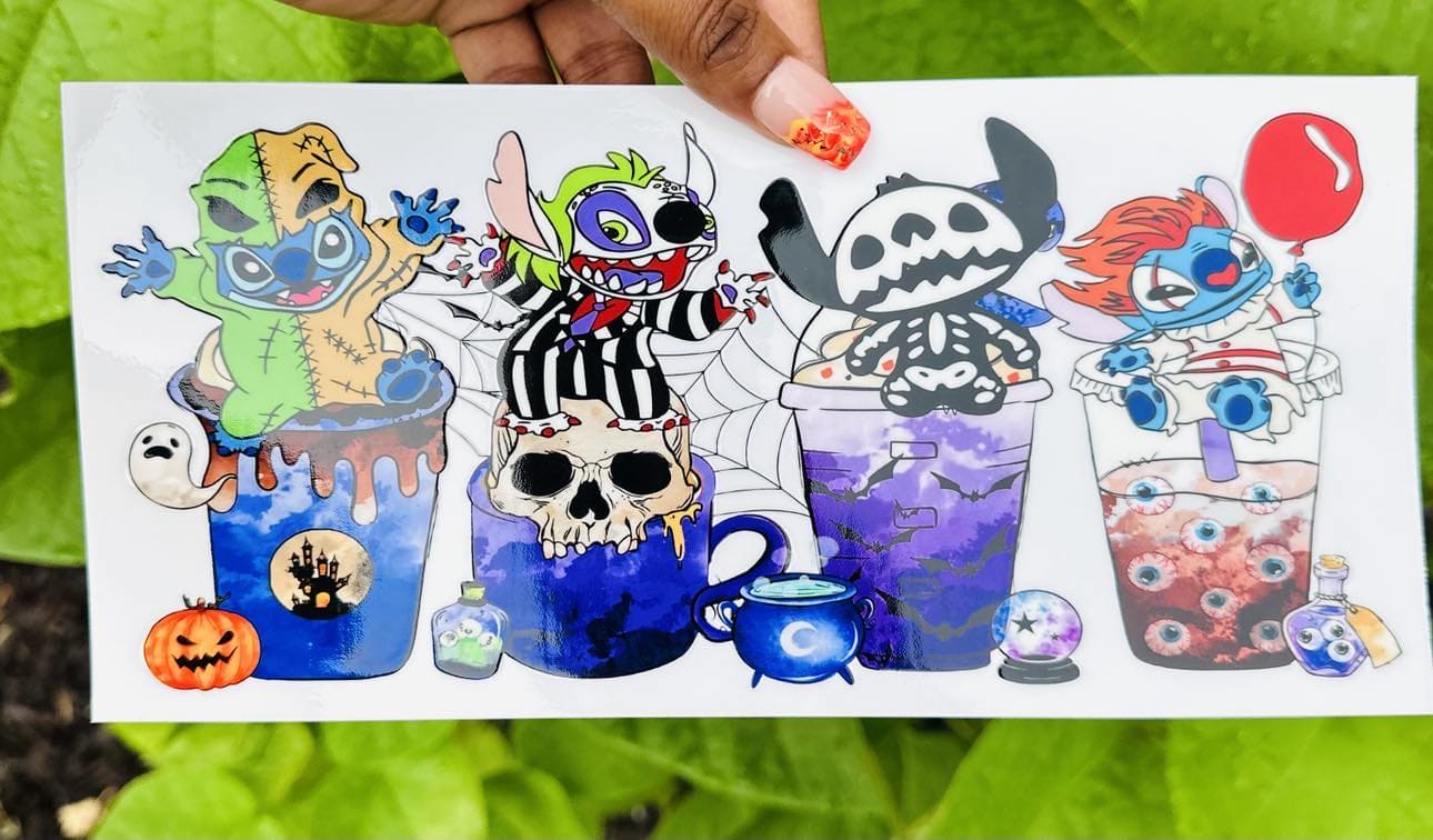 Alien Halloween Coffee 16 OZ UV DTF Wrap