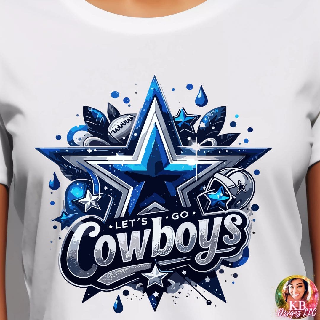 Lets Go Cowboys Star DTF Transfer