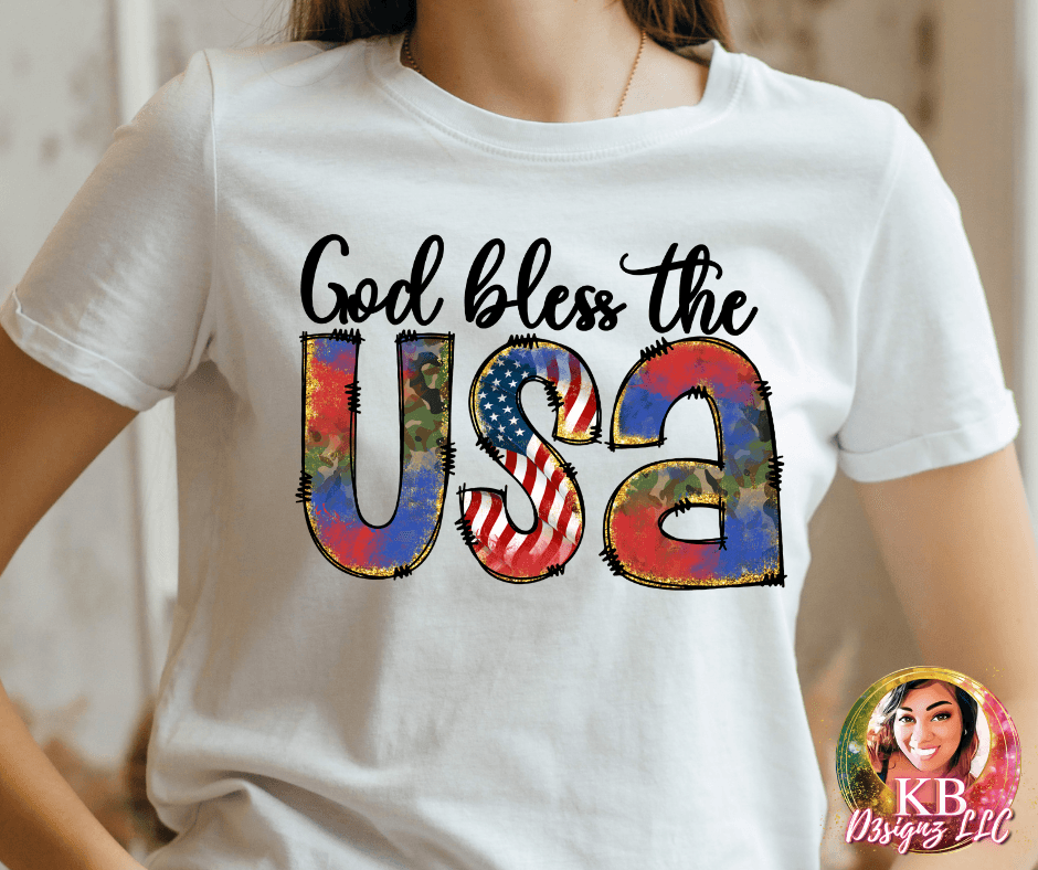 God Bless The USA DTF Transfer