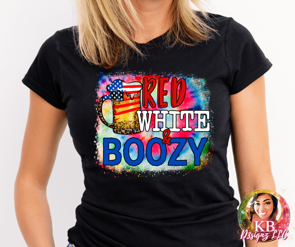 Red White Boozy DTF Transfer