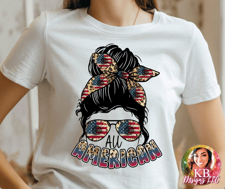 All American Messy Bun DTF Transfer