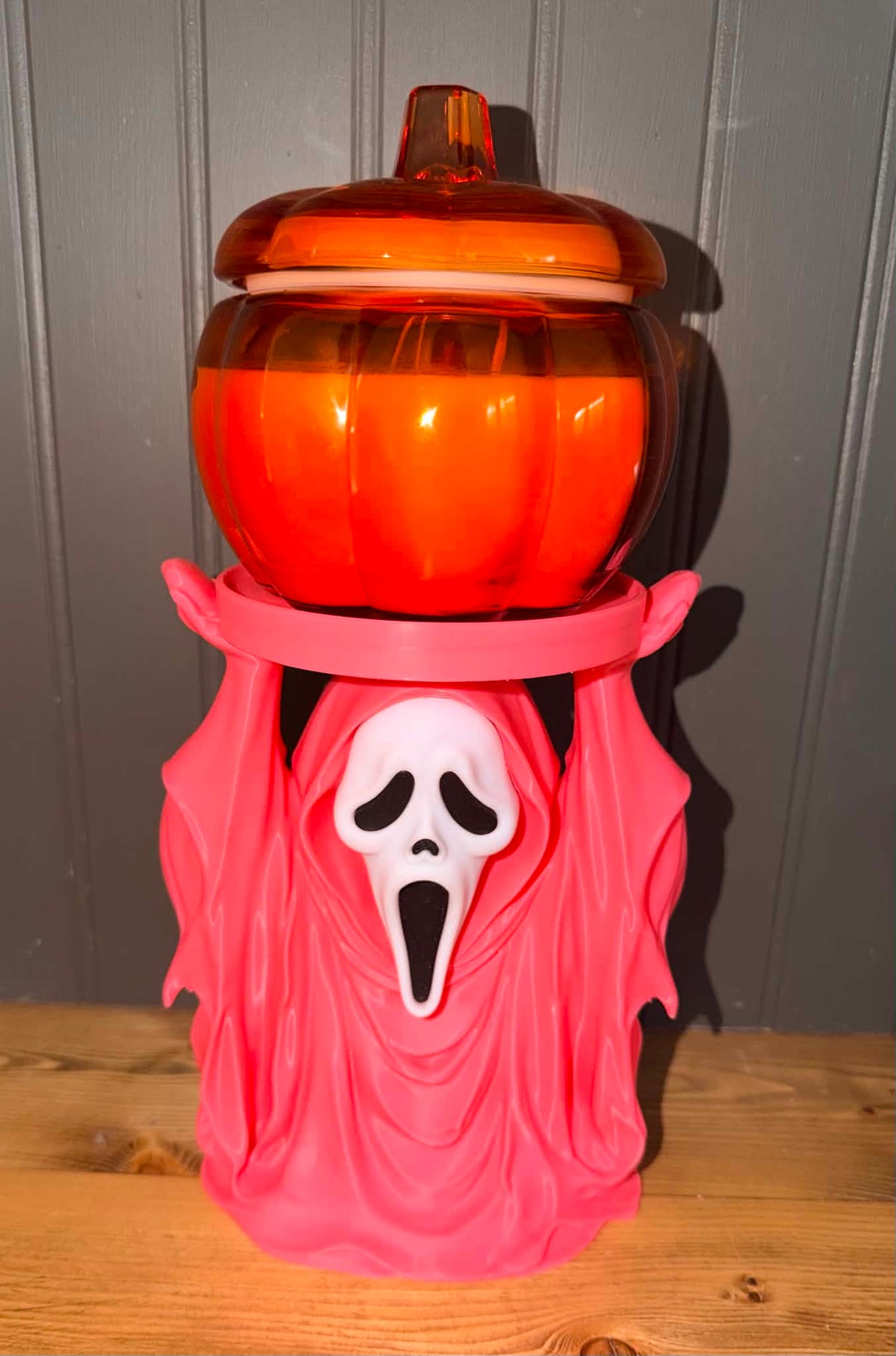 Ghost Face Inspired 3-Wic Candle Holder