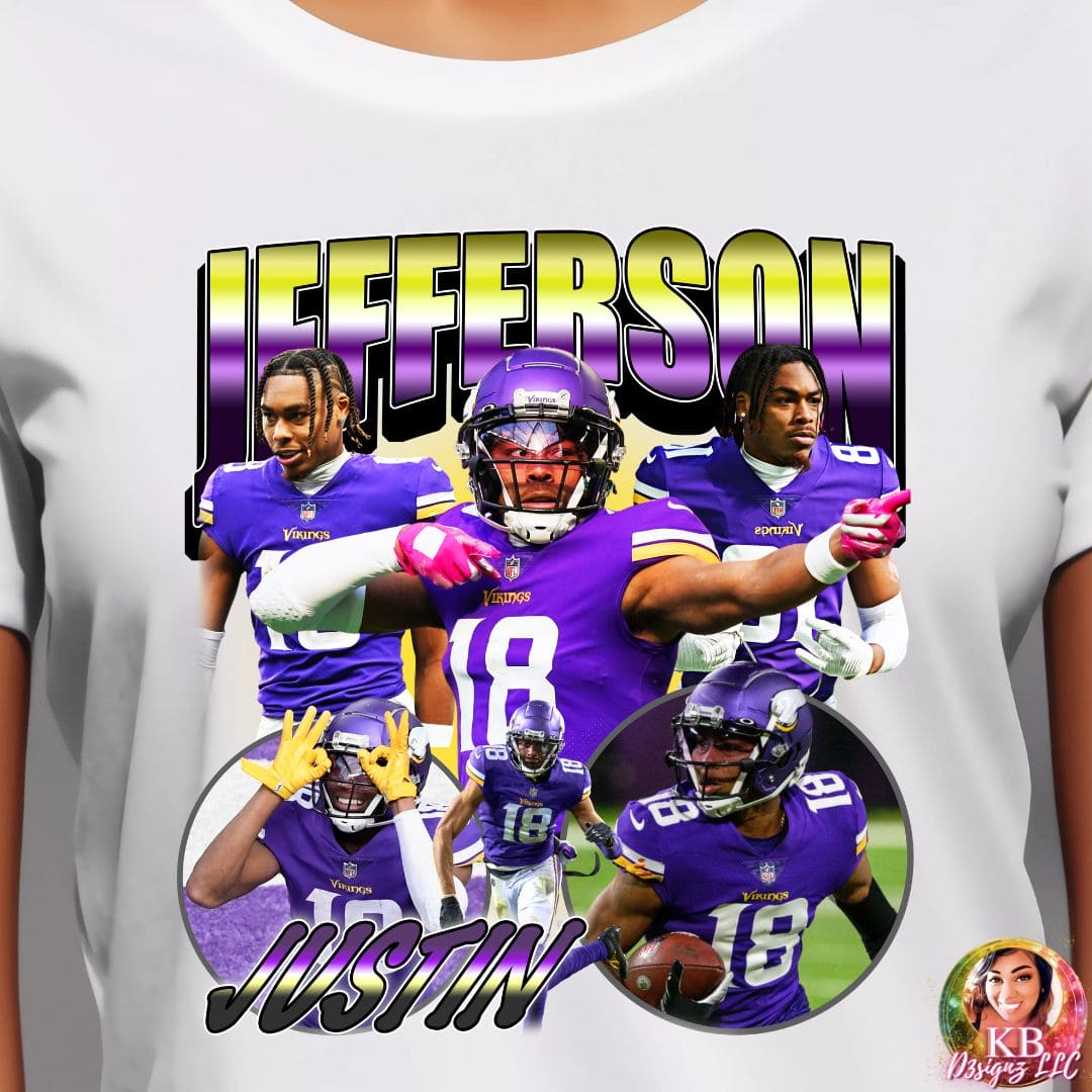 Justin Jefferson Vikings DTF Transfer