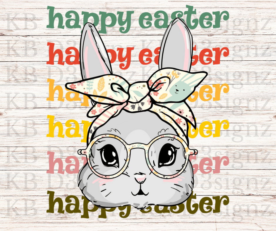 Happy Easter Bunny DTF Transfer