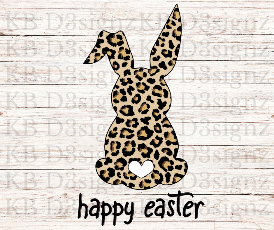 Leopard Happy Easter DTF Transfer