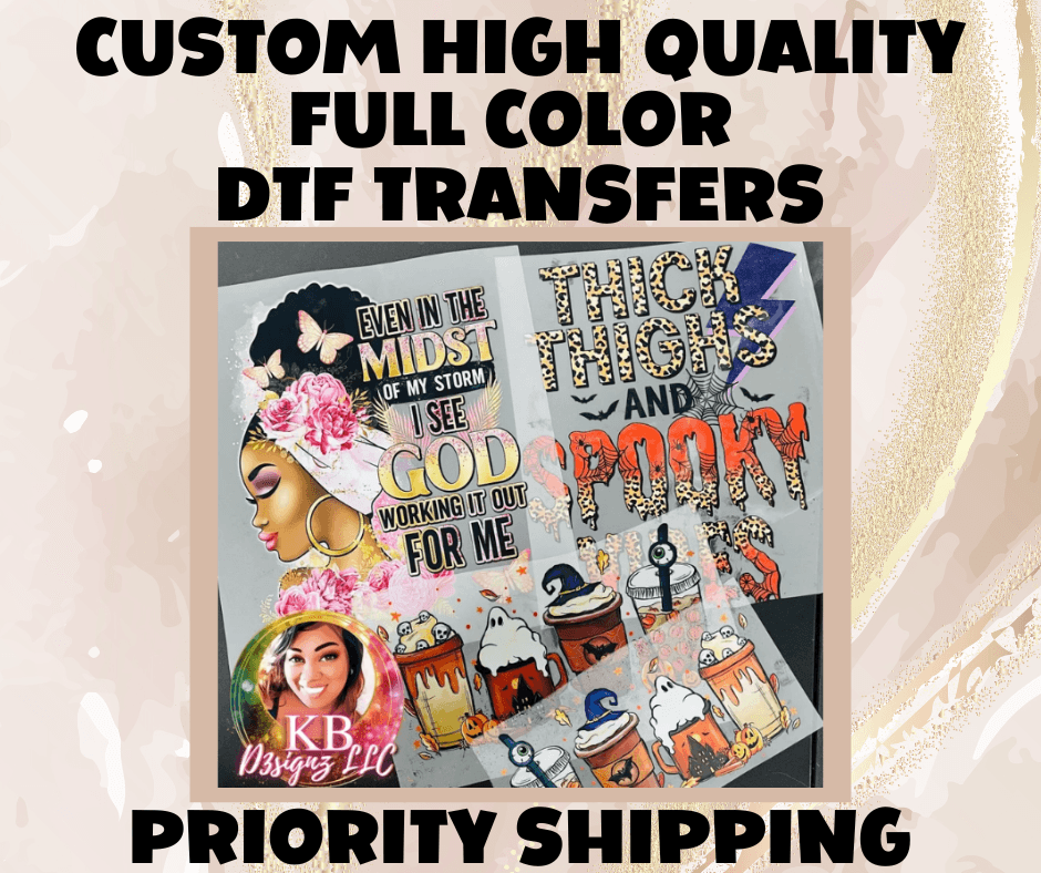Full Color Custom DTF Print Ready to Press Rush Available Now