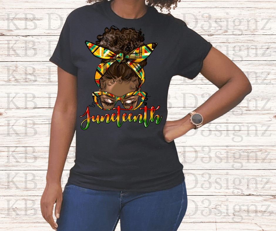 Juneteenth Messy Bun DTF Transfer