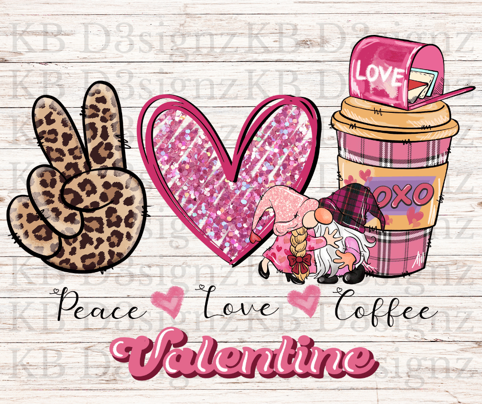 Peace Love Coffee DTF Transfer
