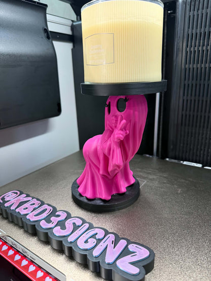 Cheeky Ghost Candle Holder – Hot Pink 3D Printed Ghost Decor | Funny Halloween Gift