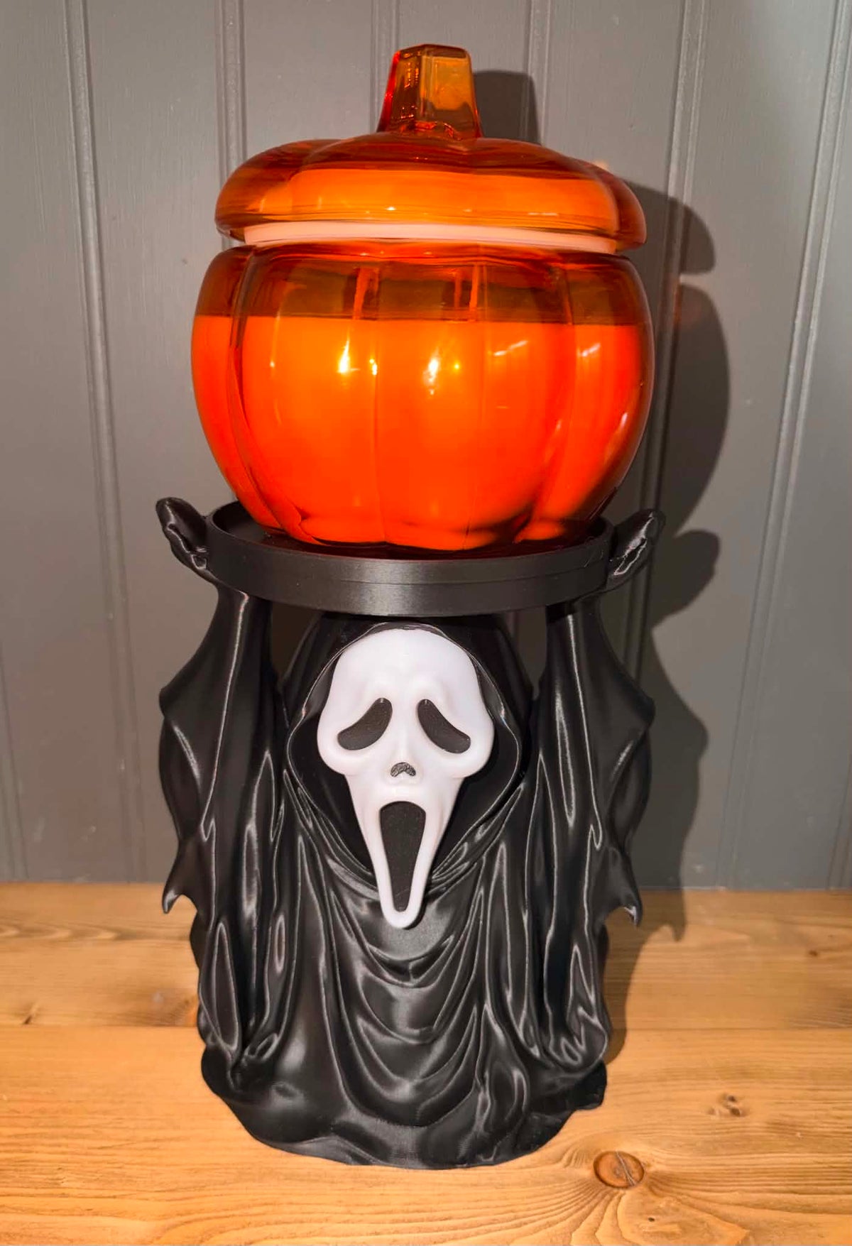 Ghost Face Inspired 3-Wic Candle Holder