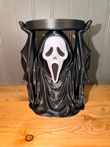 Ghost Face Inspired 3-Wic Candle Holder