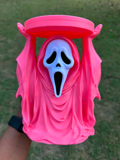 Ghost Face Inspired 3-Wic Candle Holder