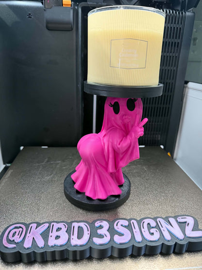Cheeky Ghost Candle Holder – Hot Pink 3D Printed Ghost Decor | Funny Halloween Gift