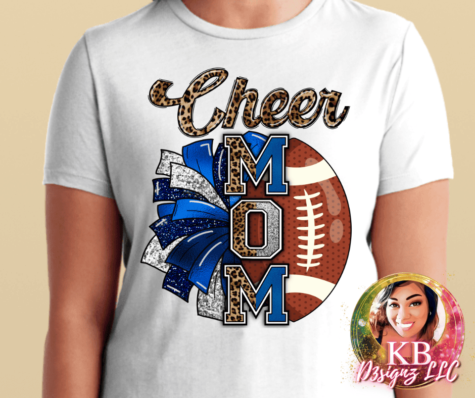 Cheer Mom (Leopard and Blue) DTF Transfer – KB D3signz LLC