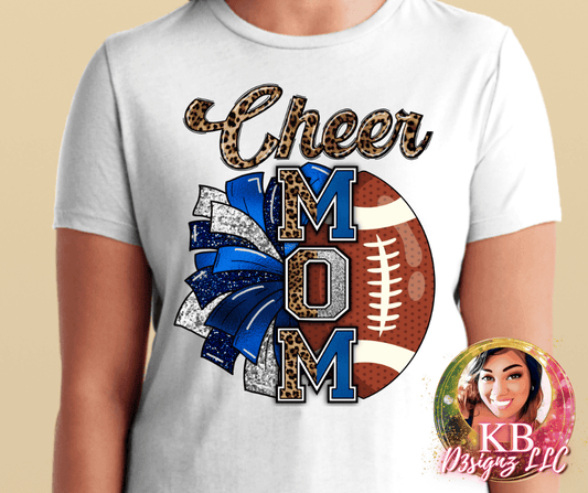 Cheer Mom (Leopard and Blue) DTF Transfer