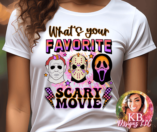 What's Your Favorite Scary Movie DTF Transfer