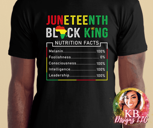 Juneteenth Black King Nutrition Facts DTF Transfer
