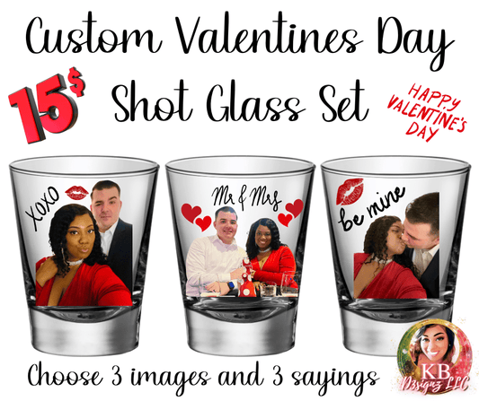 Custom Valentine's Day Shot Glass Set