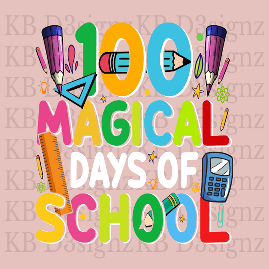 100 Magical Days Of School DTF Transfer