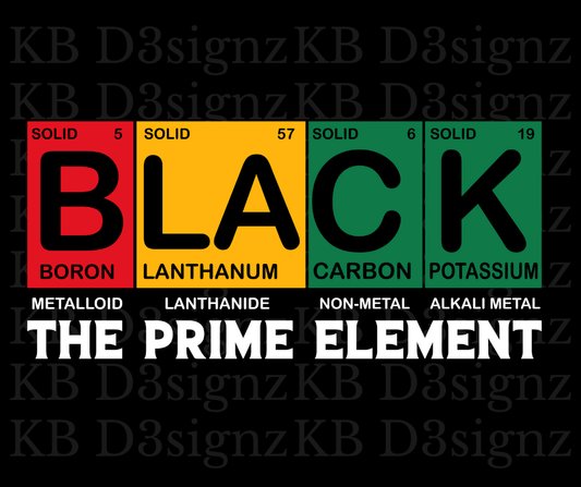 Black The Prime Element DTF Transfer