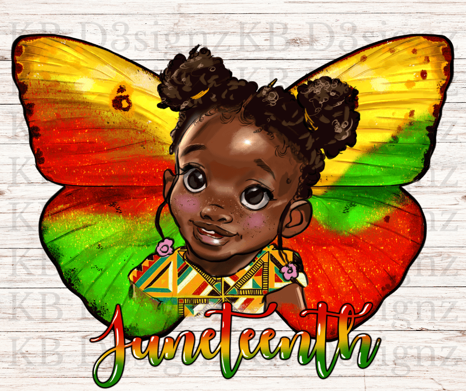 Juneteenth Butterfly Girl DTF Transfer