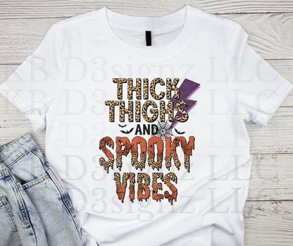 Thick Thighs and Spooky Vibes, Halloween Unisex Shirt