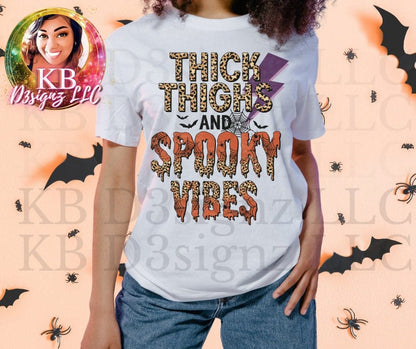 Thick Thighs and Spooky Vibes, Halloween Unisex Shirt