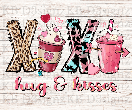 Hugs and Kisses Coffee DTF Transfer